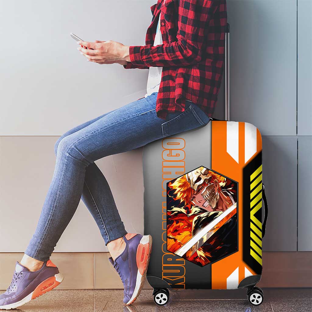 Ichigo Kurosaki from Bleach Luggage Cover with Sword and Battle Ready Pose Design - The Mazicc