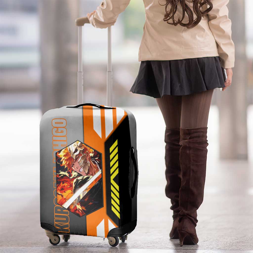Ichigo Kurosaki from Bleach Luggage Cover with Sword and Battle Ready Pose Design - The Mazicc