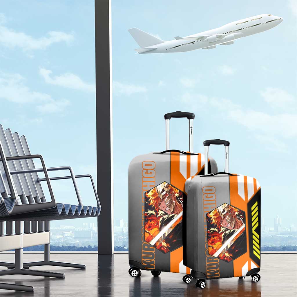 Ichigo Kurosaki from Bleach Luggage Cover with Sword and Battle Ready Pose Design - The Mazicc