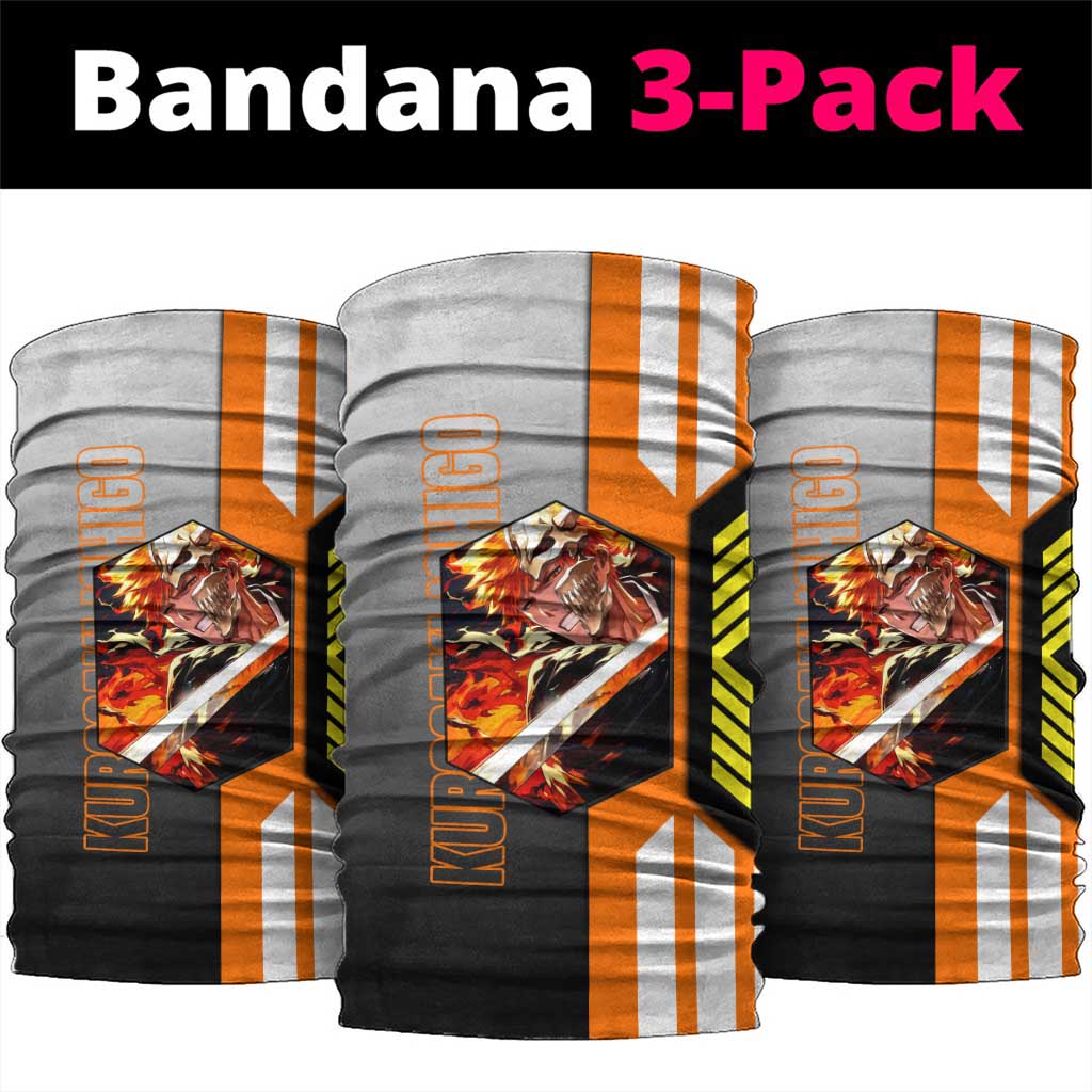 Ichigo Kurosaki from Bleach Neck Gaiter with Sword and Battle Ready Pose Design - The Mazicc