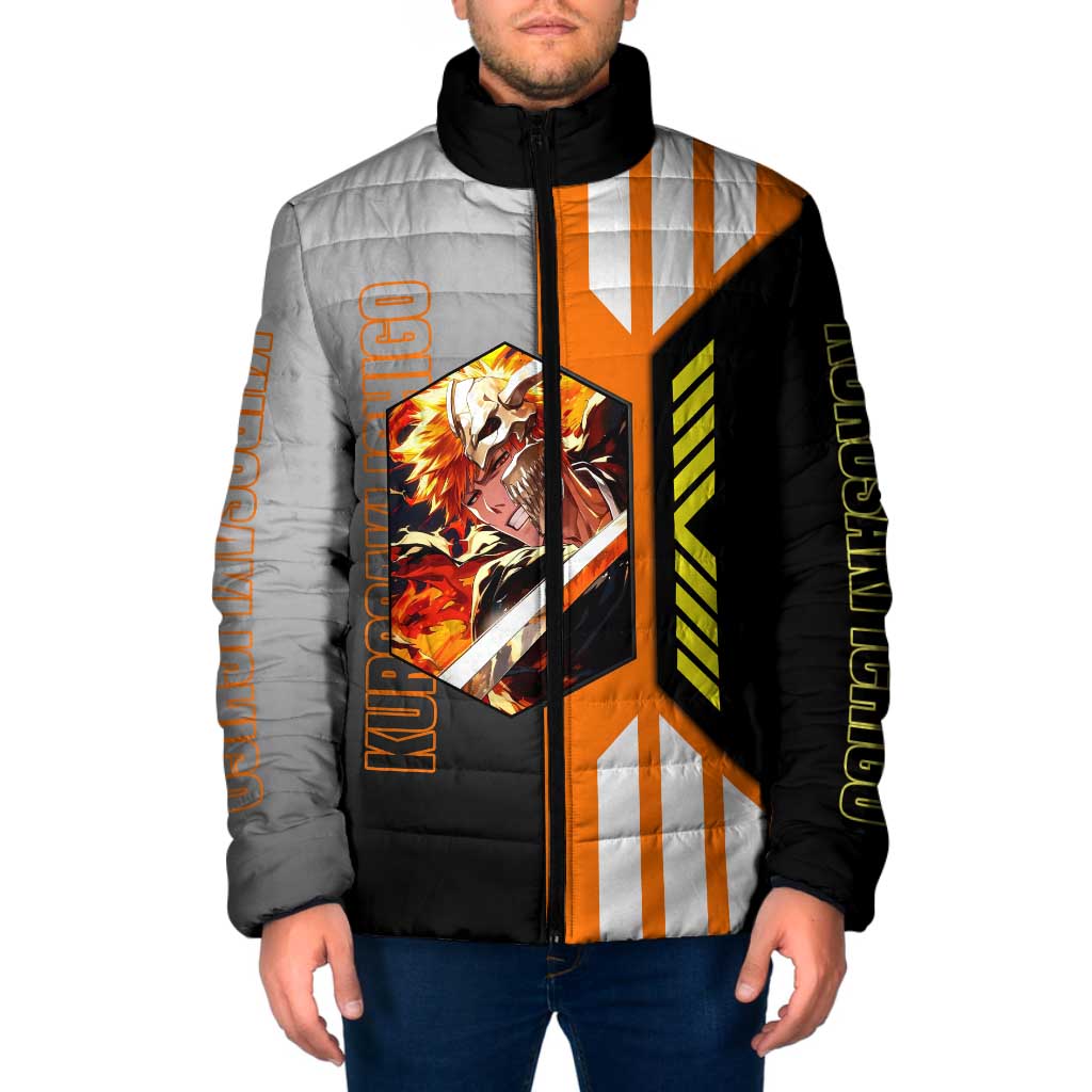 Ichigo Kurosaki from Bleach Padded Jacket with Sword and Battle Ready Pose Design - The Mazicc