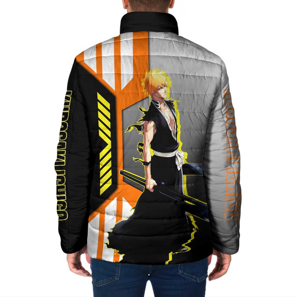 Ichigo Kurosaki from Bleach Padded Jacket with Sword and Battle Ready Pose Design - The Mazicc
