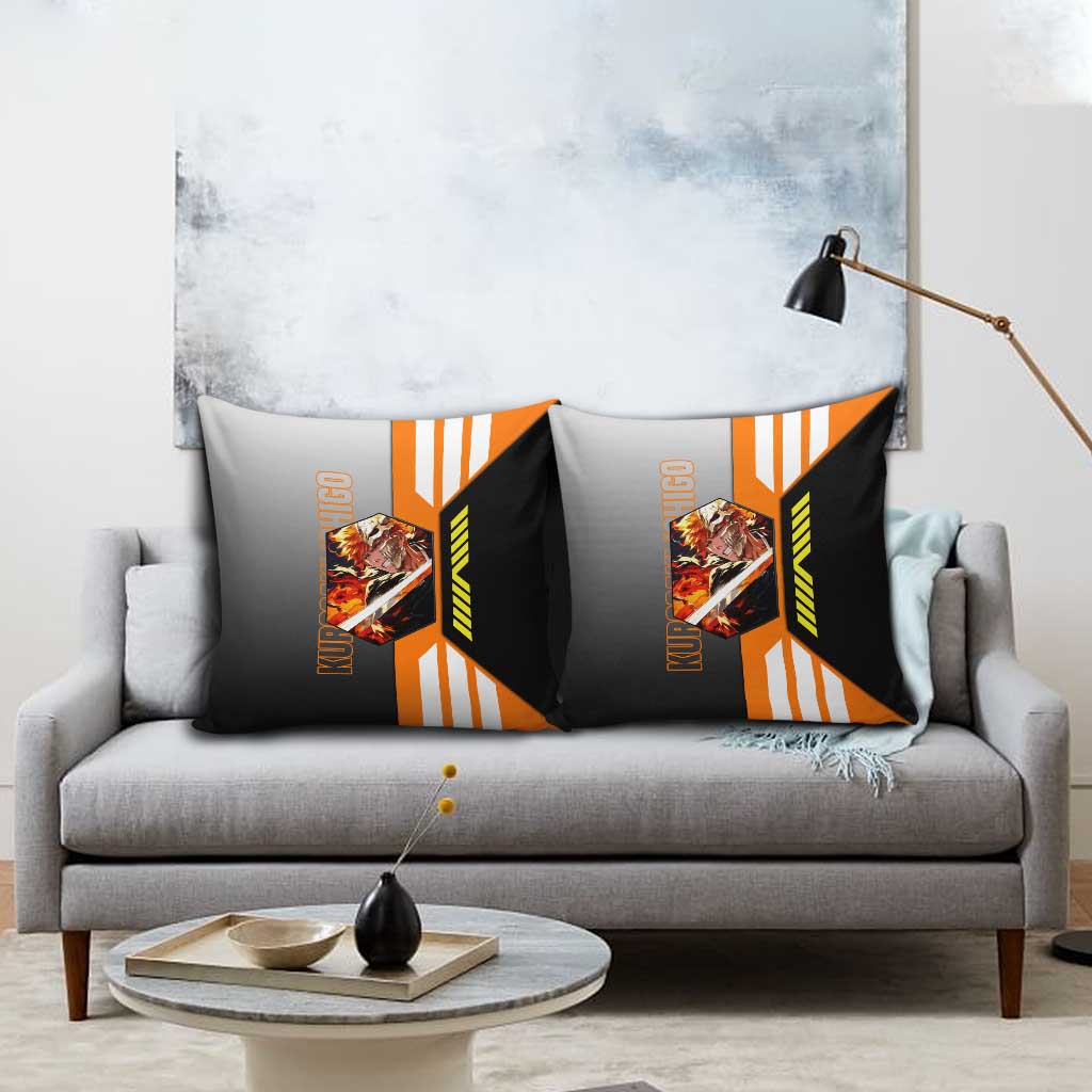 Ichigo Kurosaki from Bleach Pillow Cover with Sword and Battle Ready Pose Design - The Mazicc