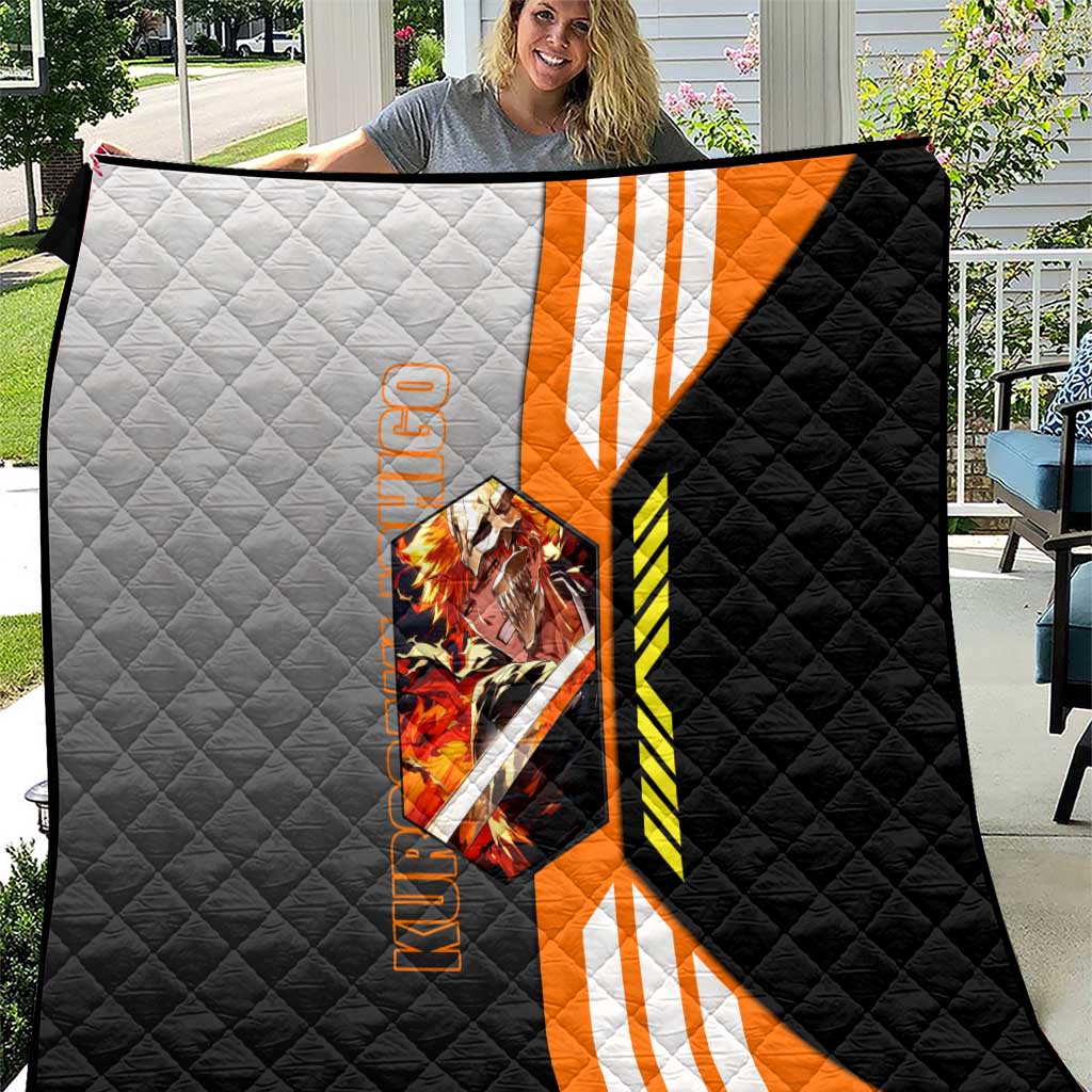 Ichigo Kurosaki from Bleach Quilt with Sword and Battle Ready Pose Design - The Mazicc