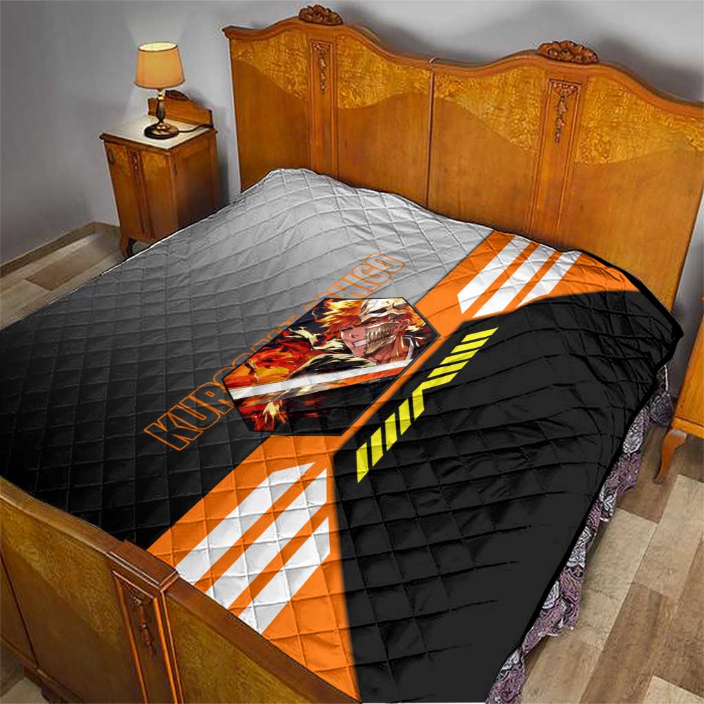 Ichigo Kurosaki from Bleach Quilt with Sword and Battle Ready Pose Design - The Mazicc