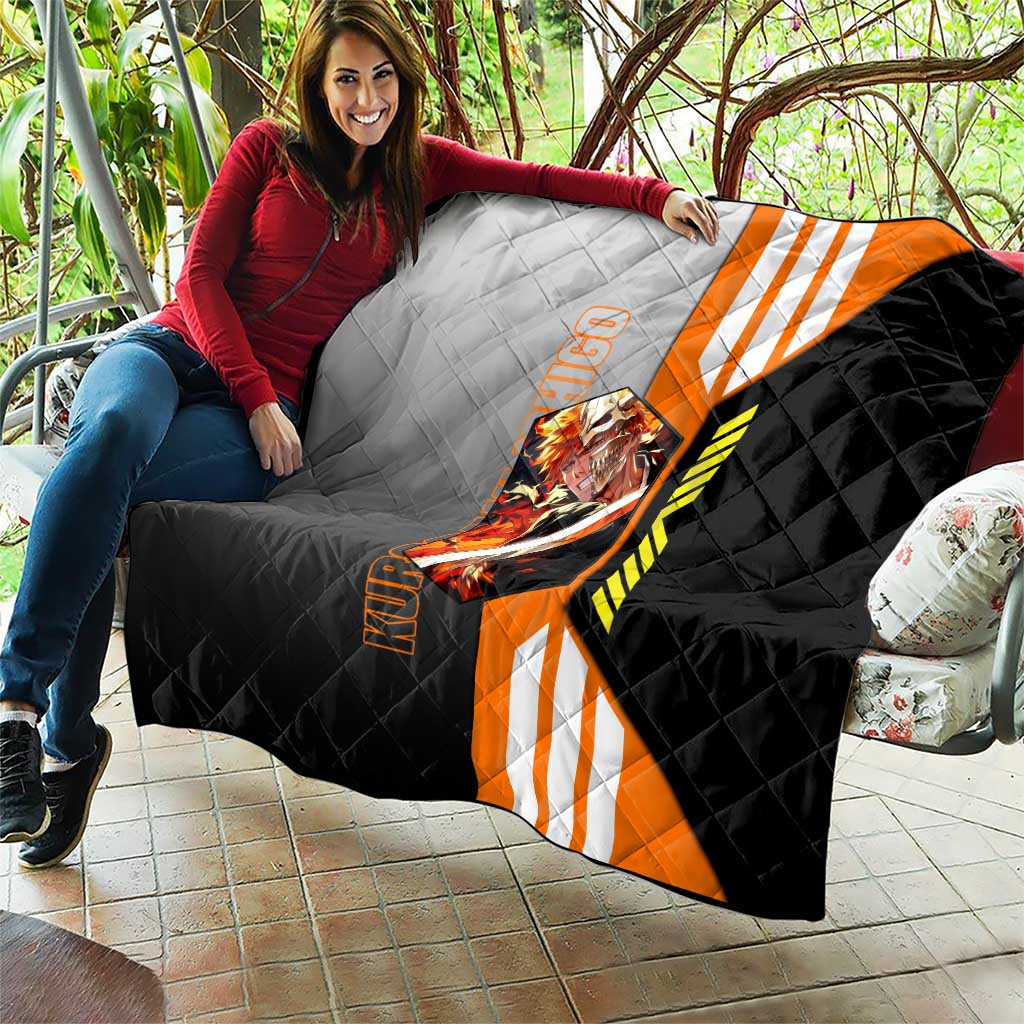 Ichigo Kurosaki from Bleach Quilt with Sword and Battle Ready Pose Design - The Mazicc