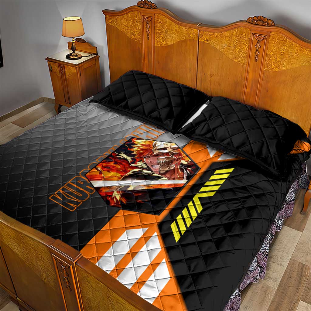 Ichigo Kurosaki from Bleach Quilt Bed Set with Sword and Battle Ready Pose Design - The Mazicc