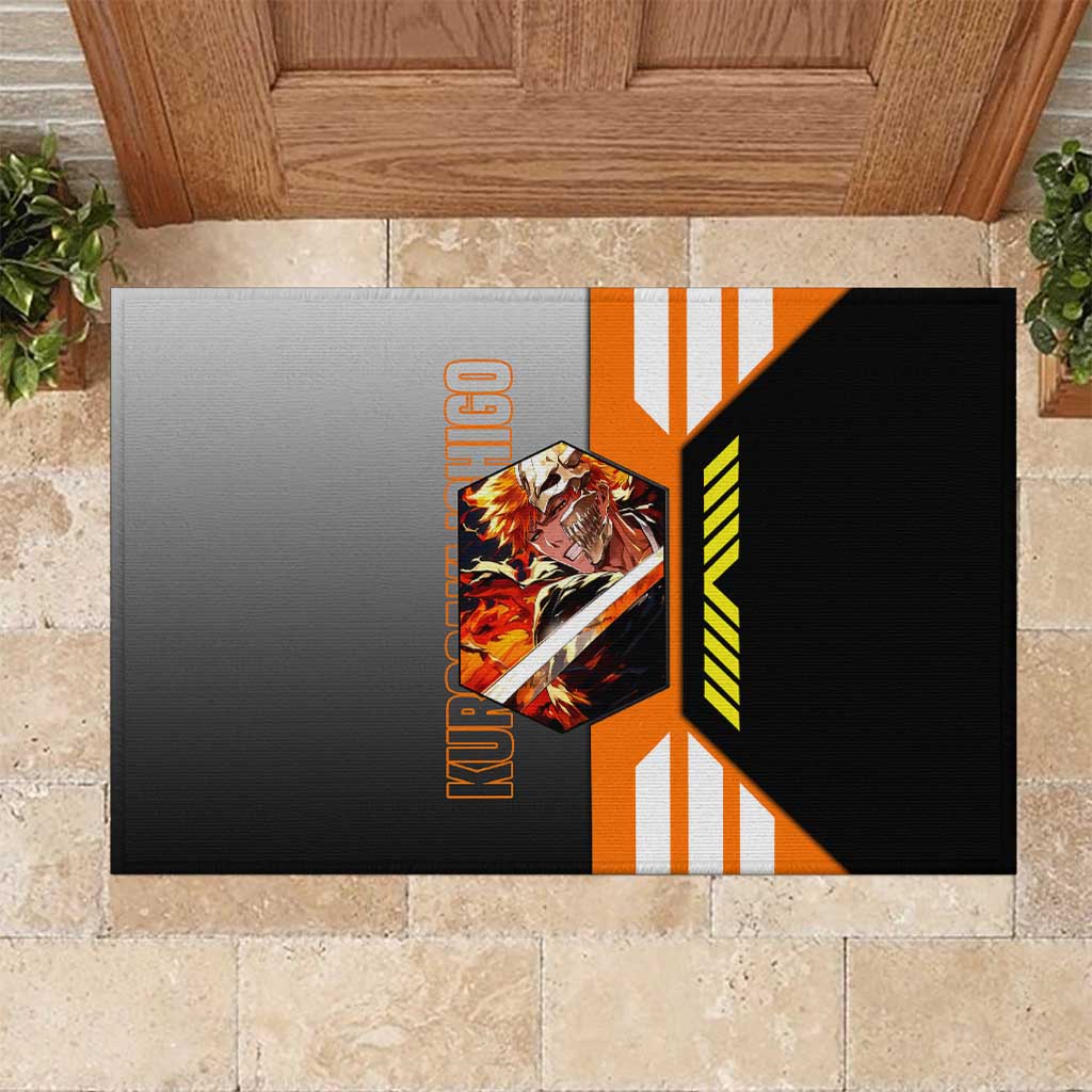 Ichigo Kurosaki from Bleach Rubber Doormat with Sword and Battle Ready Pose Design - The Mazicc