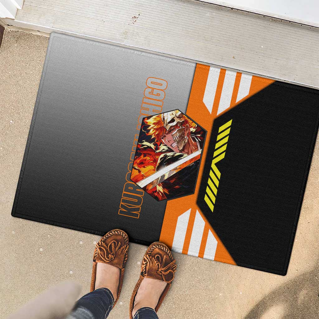 Ichigo Kurosaki from Bleach Rubber Doormat with Sword and Battle Ready Pose Design - The Mazicc