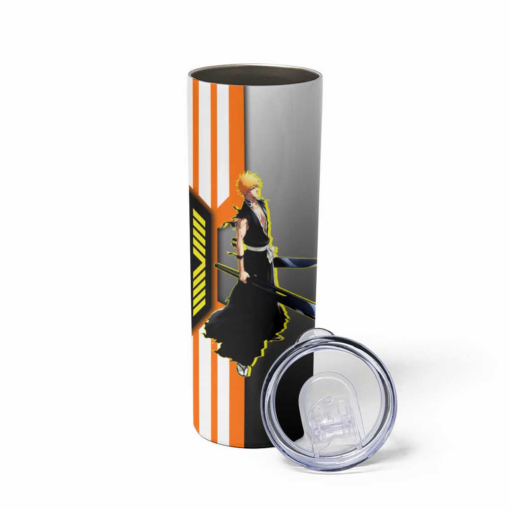 Ichigo Kurosaki from Bleach Skinny Tumbler with Sword and Battle Ready Pose Design - The Mazicc