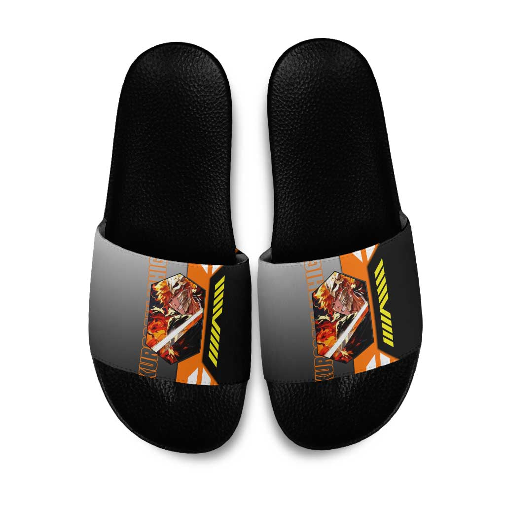Ichigo Kurosaki from Bleach Slide Sandals with Sword and Battle Ready Pose Design - The Mazicc