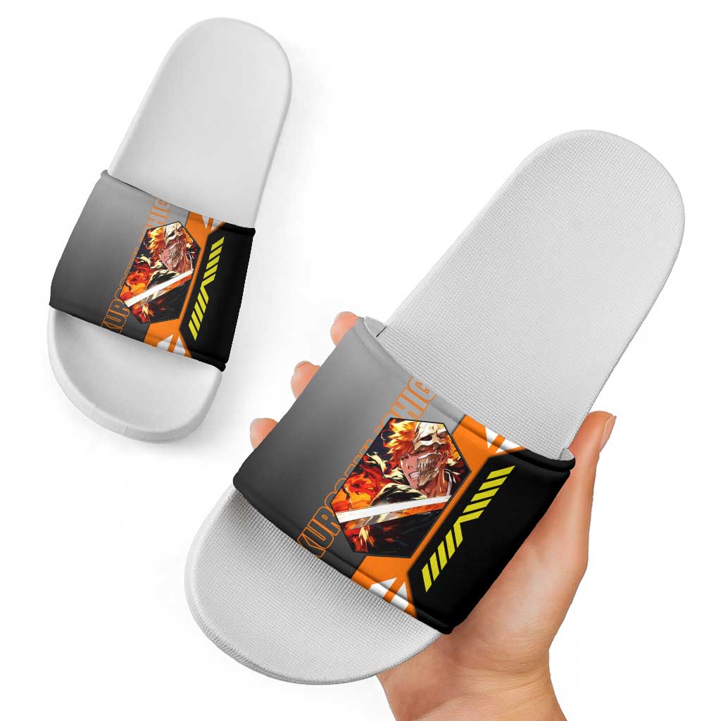 Ichigo Kurosaki from Bleach Slide Sandals with Sword and Battle Ready Pose Design - The Mazicc