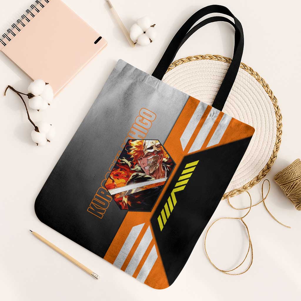 Ichigo Kurosaki from Bleach Tote Bag with Sword and Battle Ready Pose Design - The Mazicc