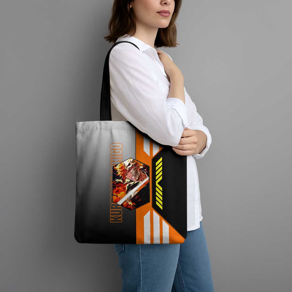 Ichigo Kurosaki from Bleach Tote Bag with Sword and Battle Ready Pose Design - The Mazicc