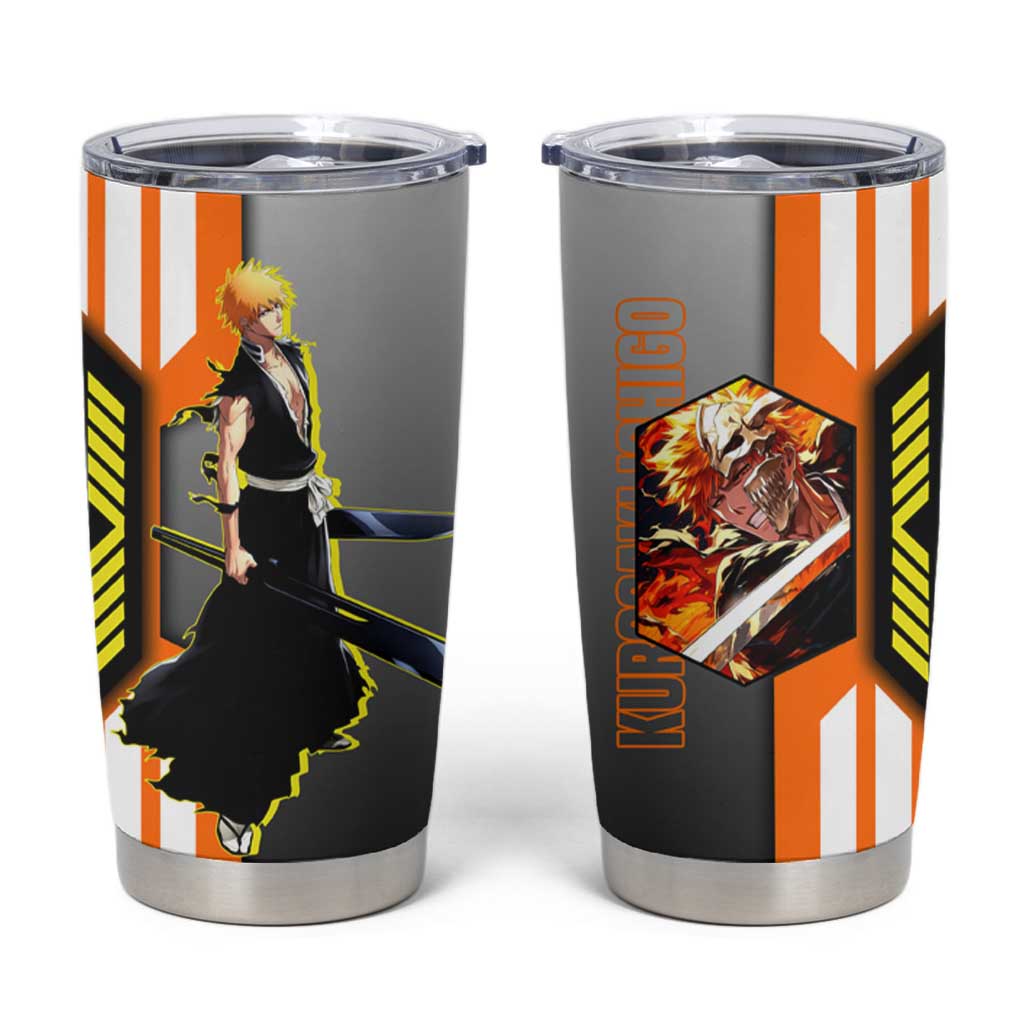 Ichigo Kurosaki from Bleach Tumbler Cup with Sword and Battle Ready Pose Design - The Mazicc