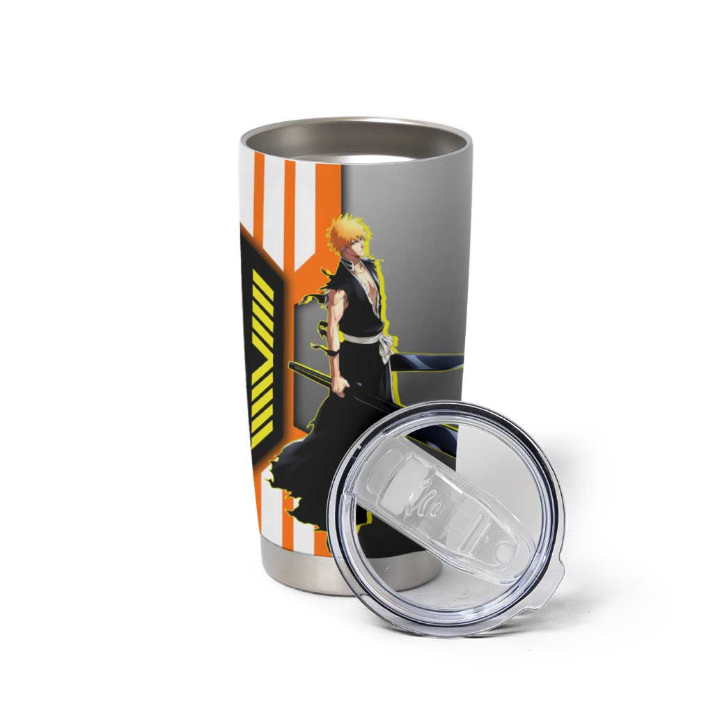 Ichigo Kurosaki from Bleach Tumbler Cup with Sword and Battle Ready Pose Design - The Mazicc