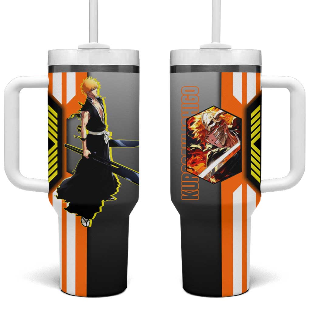 Ichigo Kurosaki from Bleach Tumbler With Handle with Sword and Battle Ready Pose Design - The Mazicc