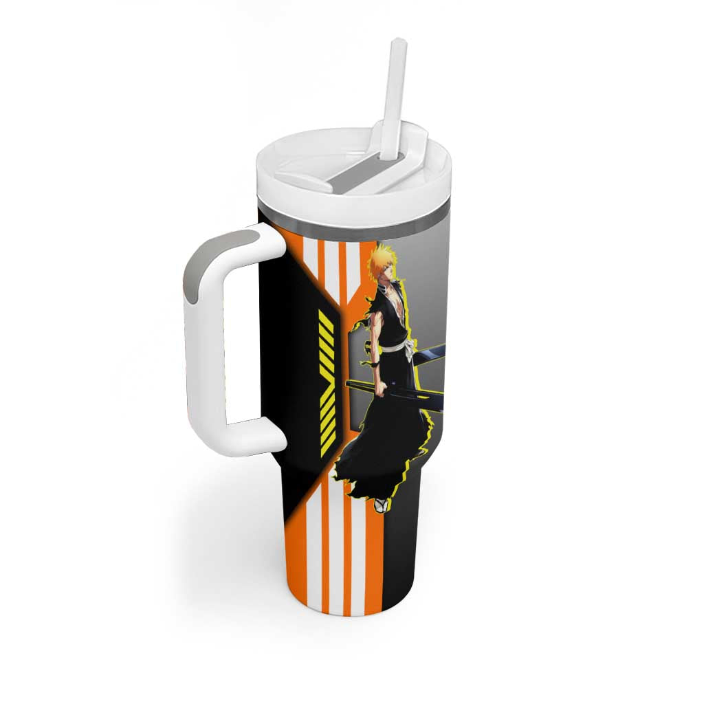 Ichigo Kurosaki from Bleach Tumbler With Handle with Sword and Battle Ready Pose Design - The Mazicc