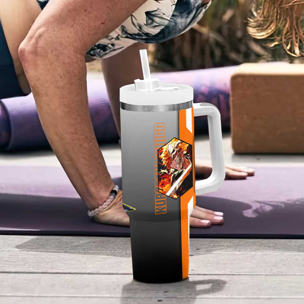 Ichigo Kurosaki from Bleach Tumbler With Handle with Sword and Battle Ready Pose Design - The Mazicc