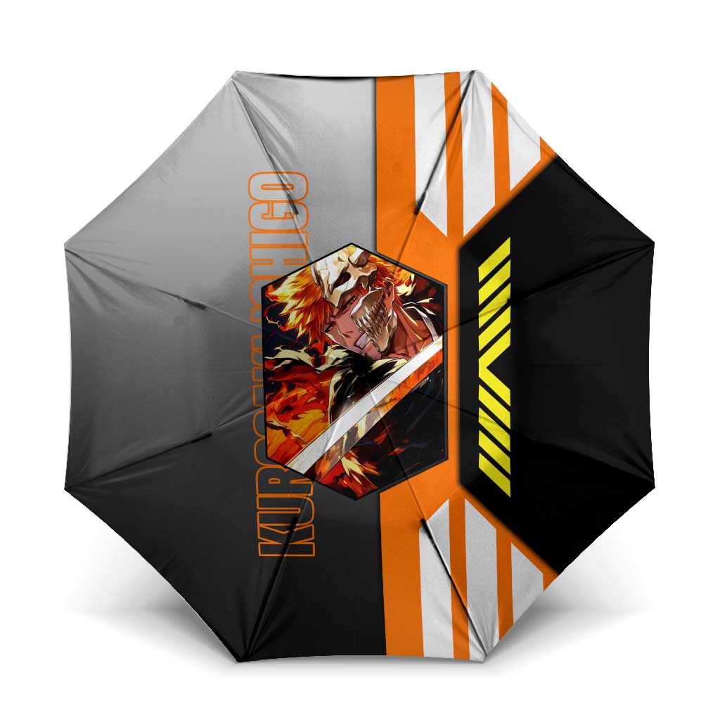 Ichigo Kurosaki from Bleach Umbrella with Sword and Battle Ready Pose Design - The Mazicc