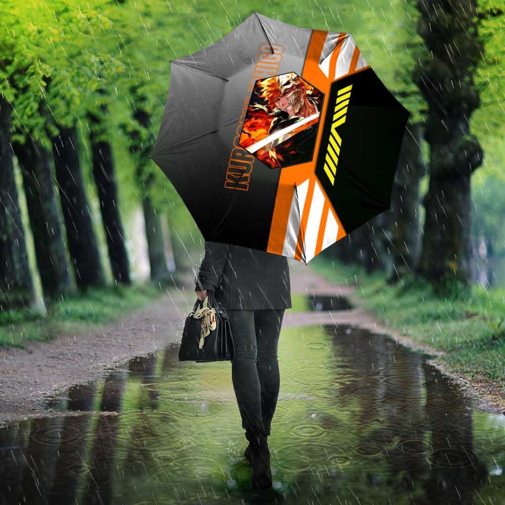 Ichigo Kurosaki from Bleach Umbrella with Sword and Battle Ready Pose Design - The Mazicc