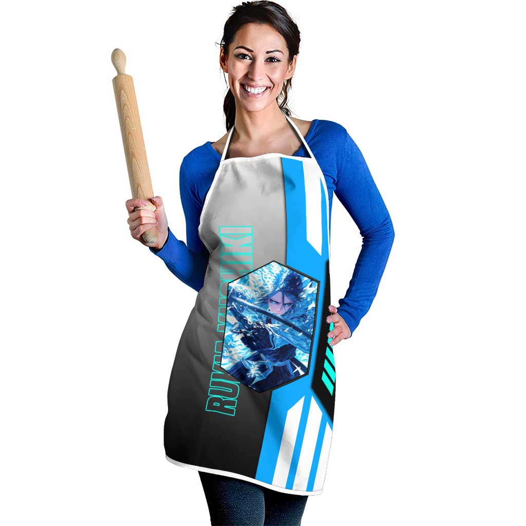 Rukia Kuchiki from Bleach Apron with Sword and Ice Powers Pose Design - The Mazicc