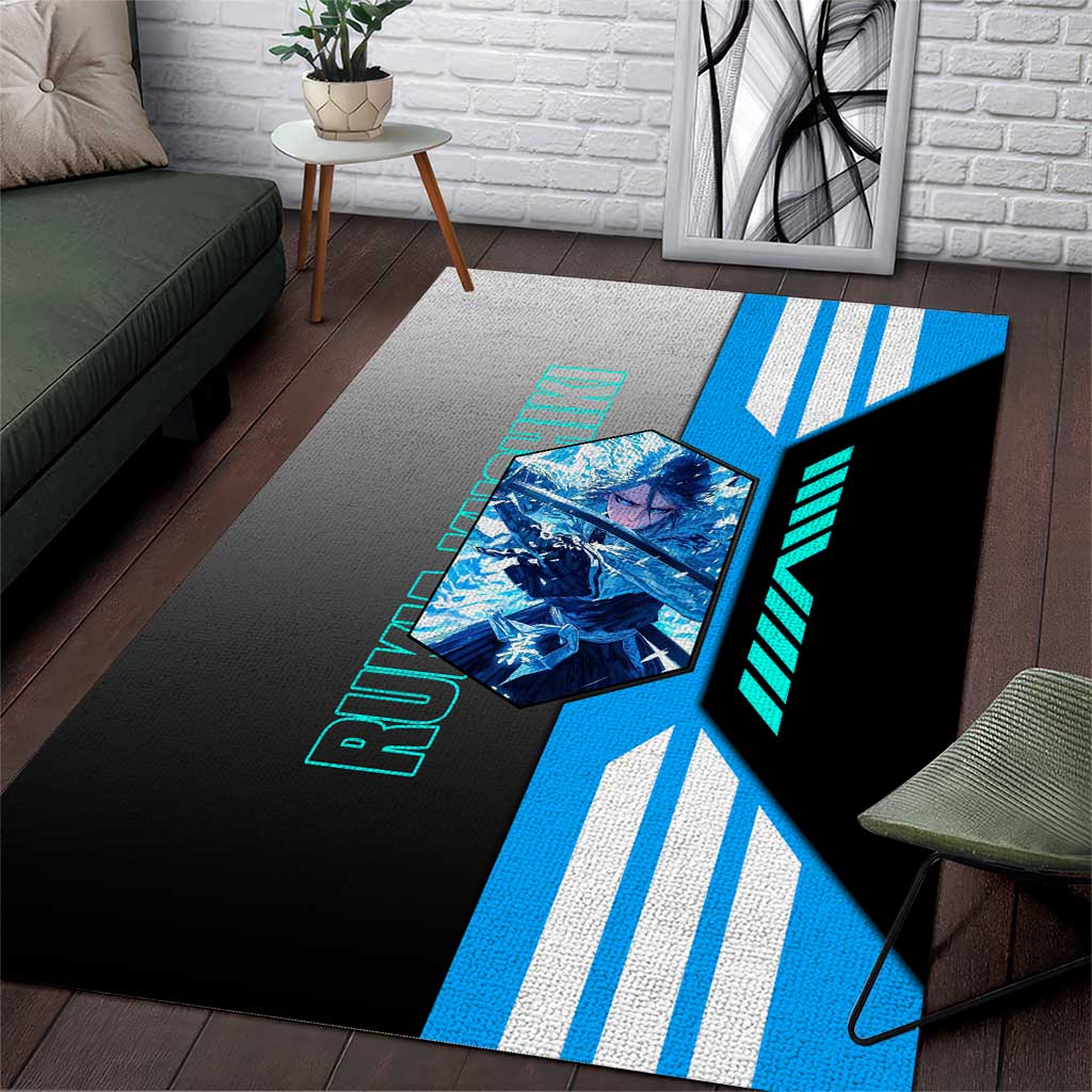 Rukia Kuchiki from Bleach Area Rug with Sword and Ice Powers Pose Design - The Mazicc