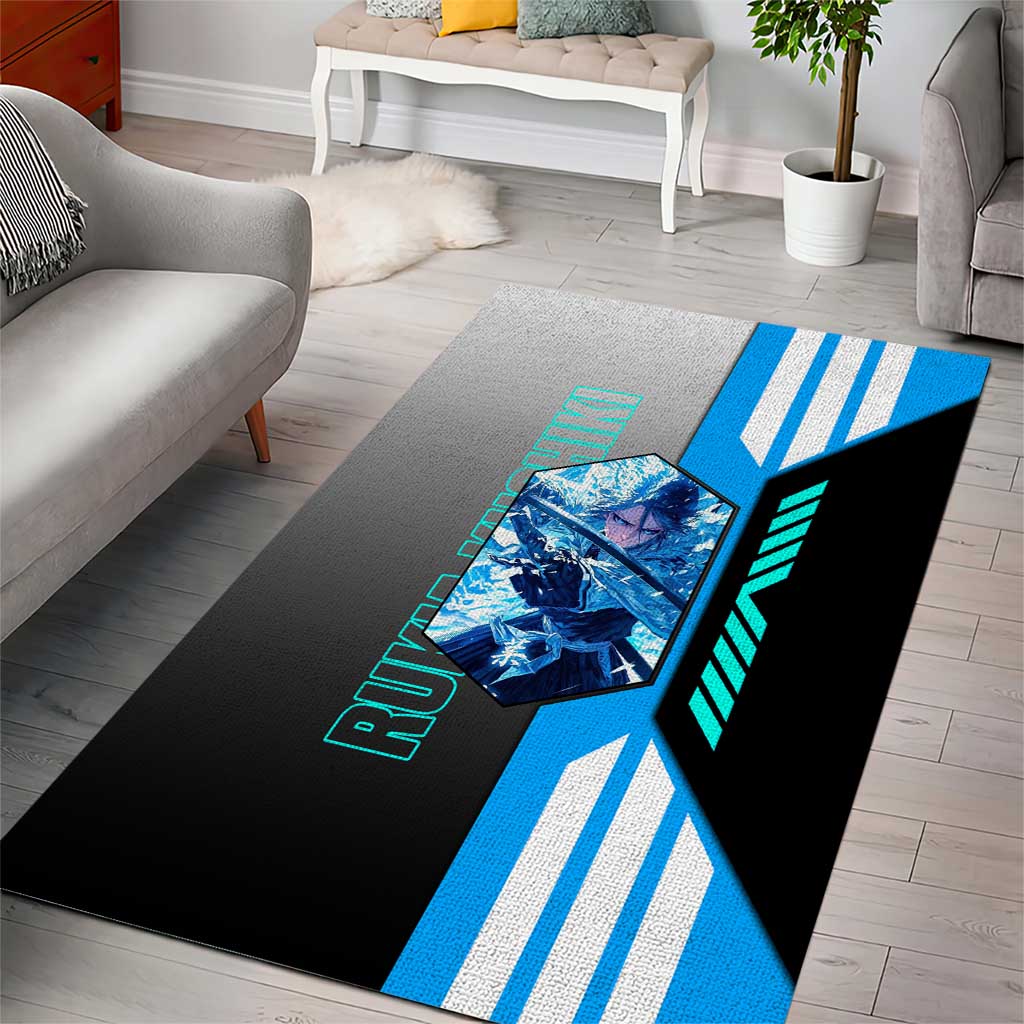 Rukia Kuchiki from Bleach Area Rug with Sword and Ice Powers Pose Design - The Mazicc