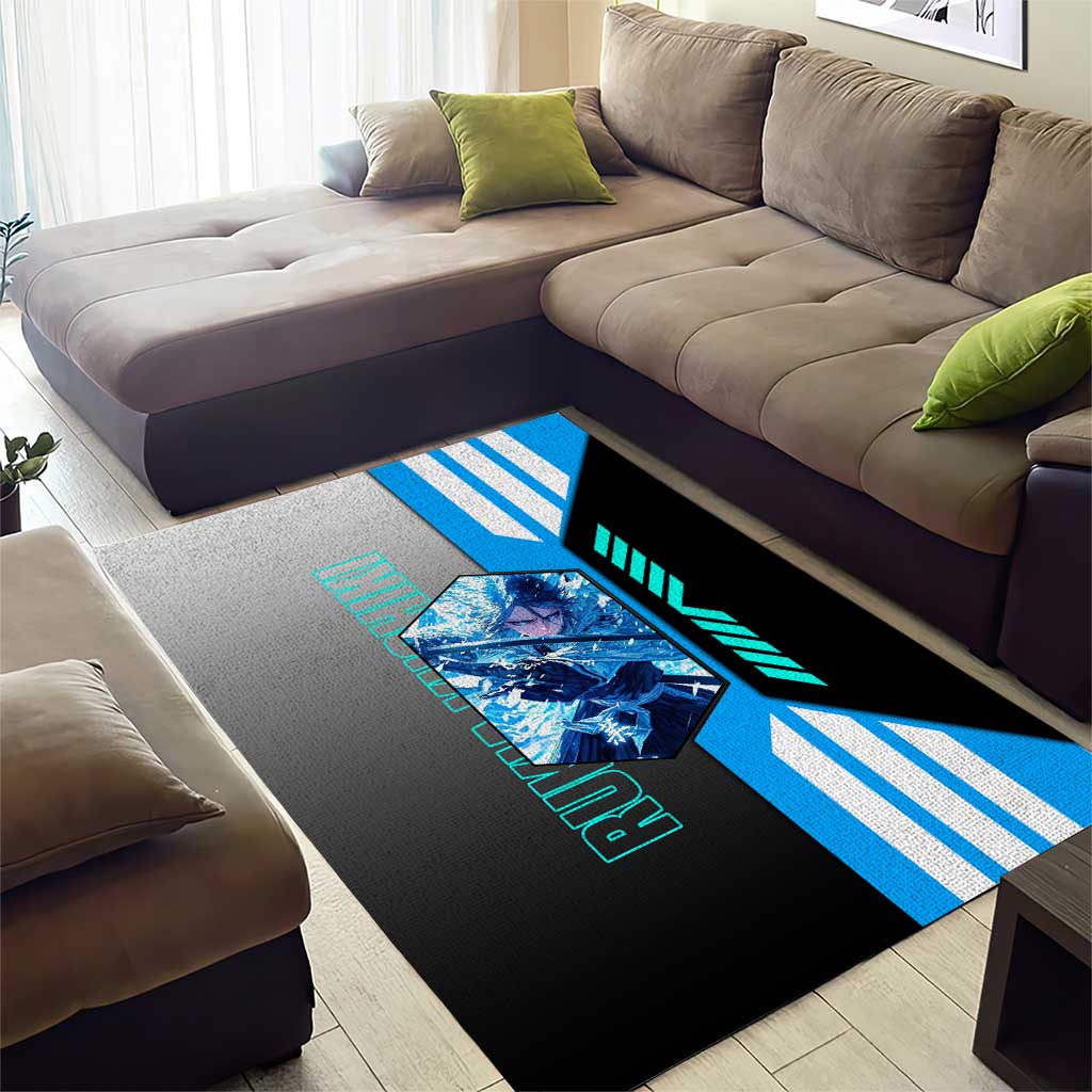 Rukia Kuchiki from Bleach Area Rug with Sword and Ice Powers Pose Design - The Mazicc