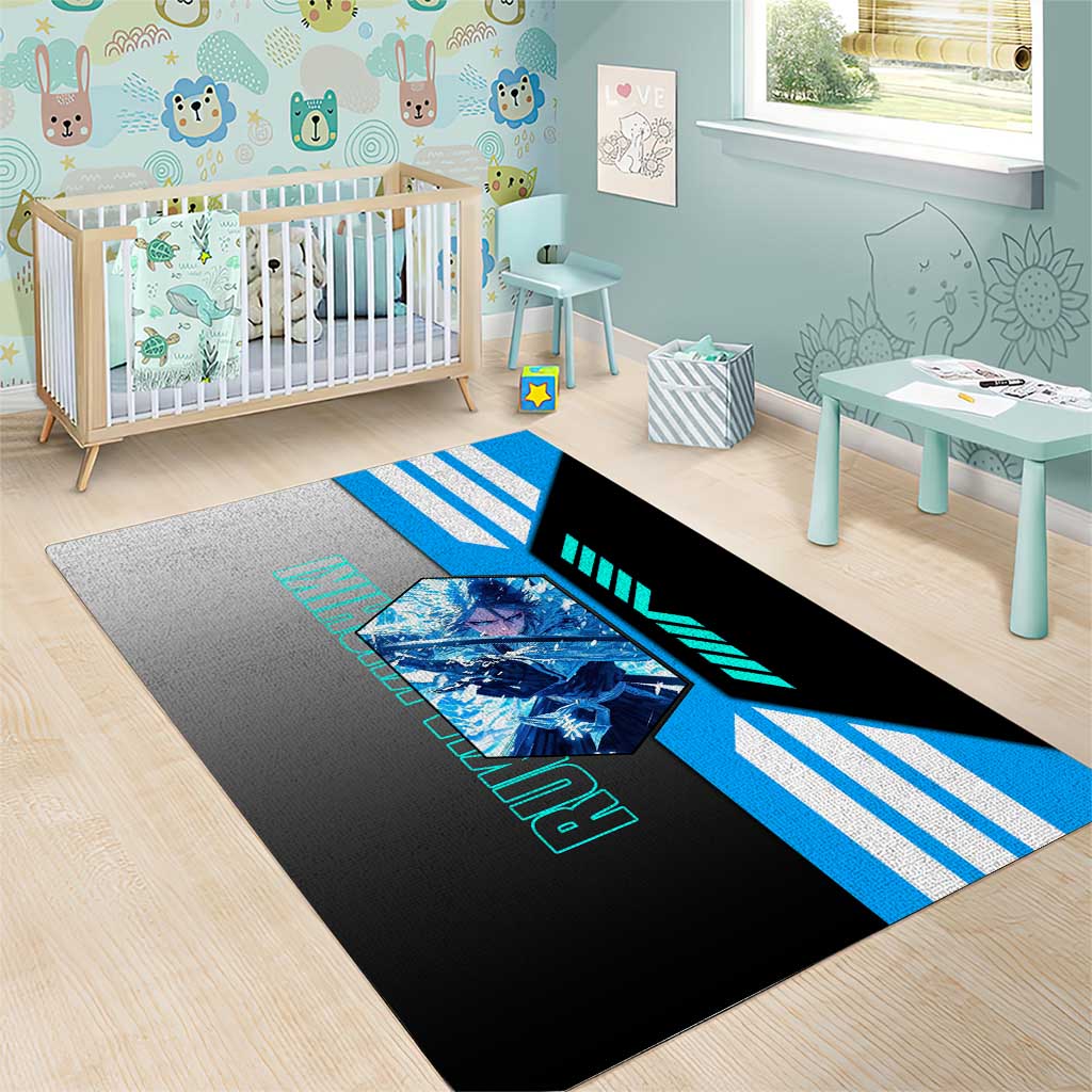 Rukia Kuchiki from Bleach Area Rug with Sword and Ice Powers Pose Design - The Mazicc