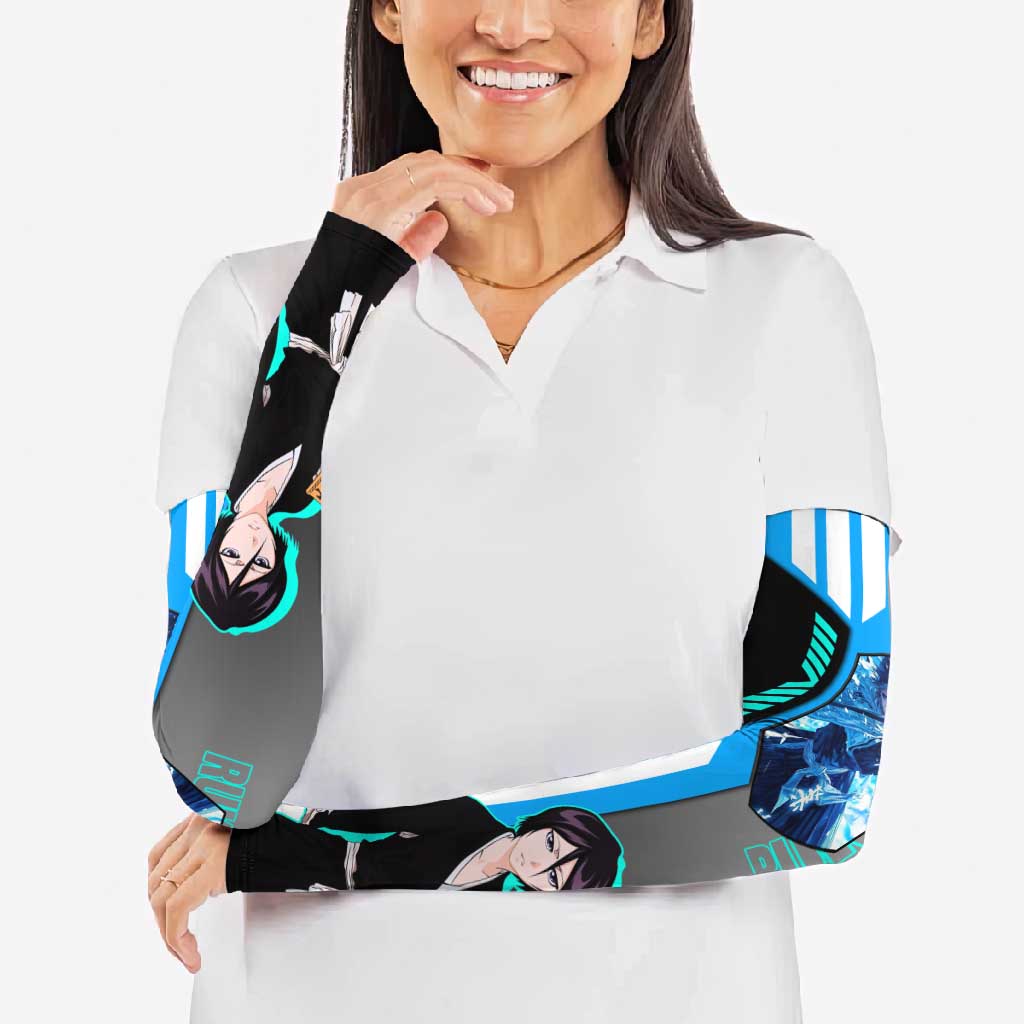 Rukia Kuchiki from Bleach Arm Sleeves with Sword and Ice Powers Pose Design - The Mazicc