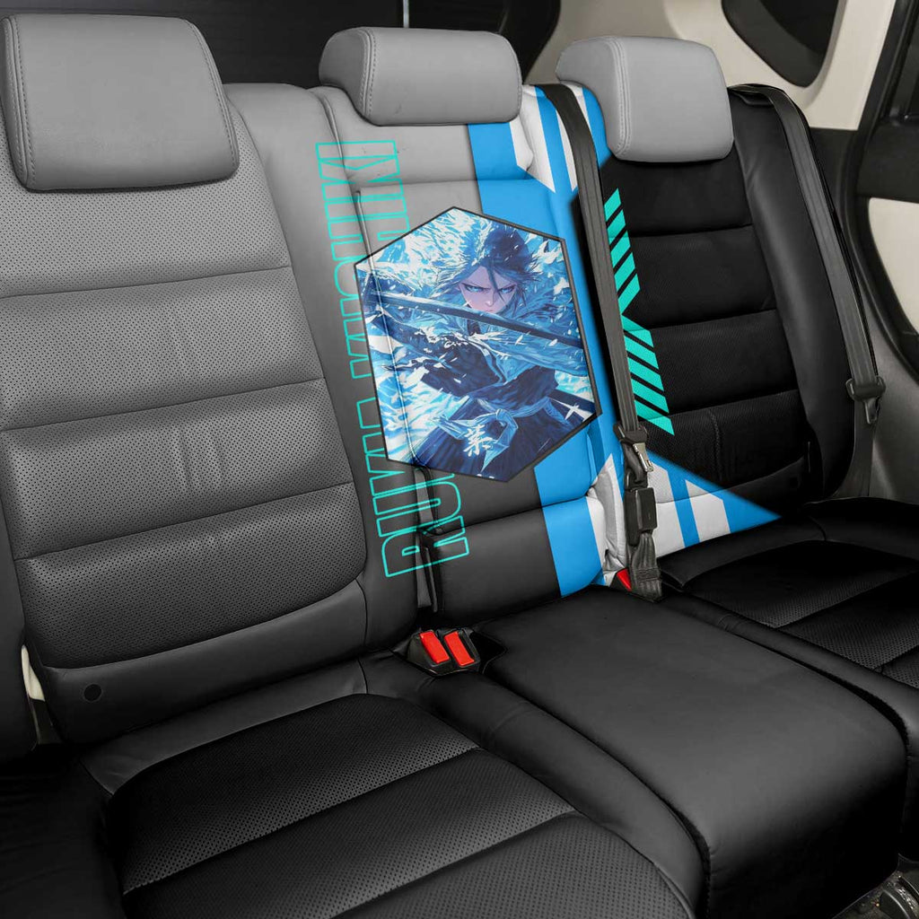 Rukia Kuchiki from Bleach Back Car Seat Cover with Sword and Ice Powers Pose Design - The Mazicc