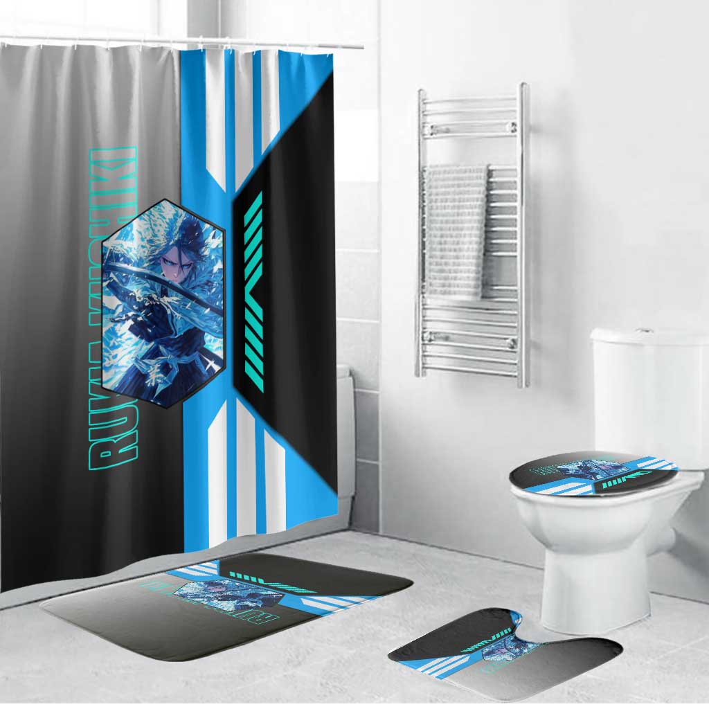 Rukia Kuchiki from Bleach Bathroom Set with Sword and Ice Powers Pose Design - The Mazicc