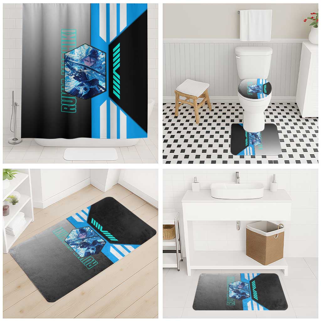 Rukia Kuchiki from Bleach Bathroom Set with Sword and Ice Powers Pose Design - The Mazicc