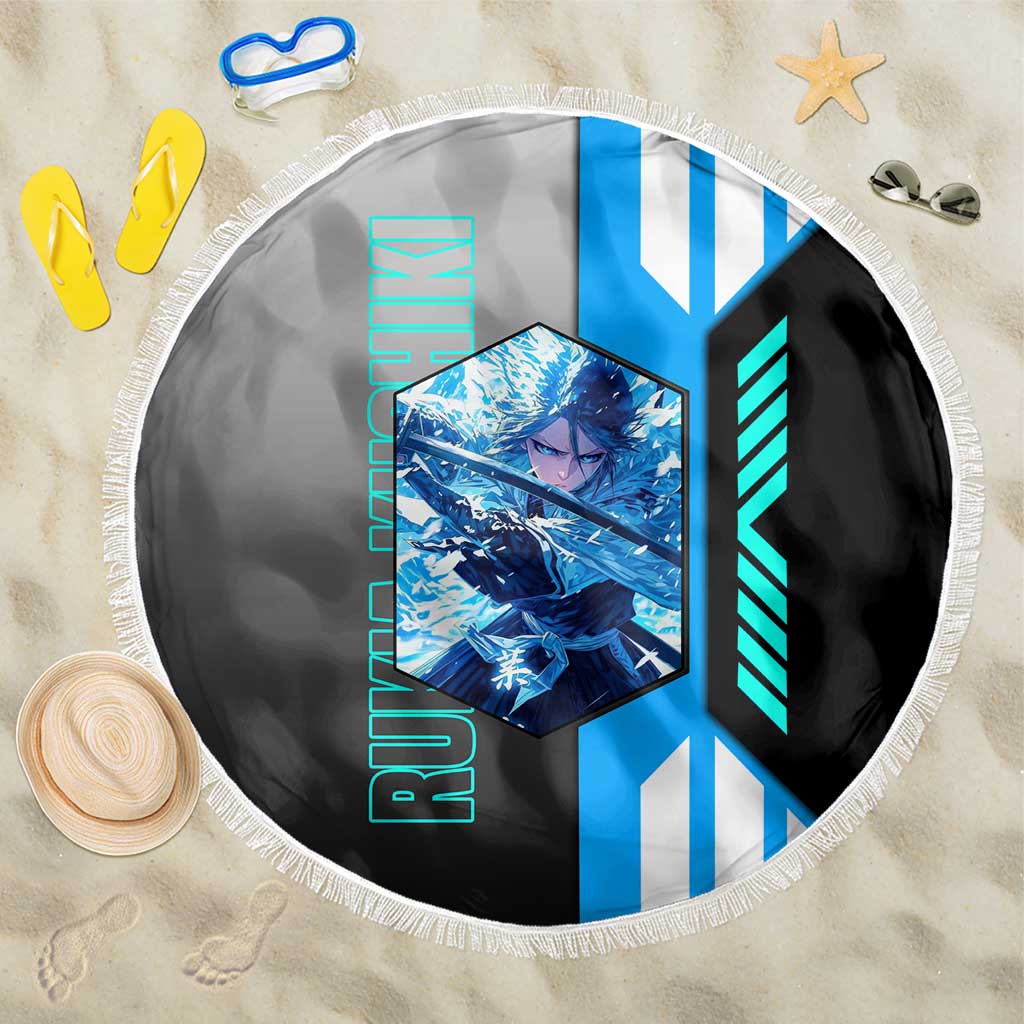 Rukia Kuchiki from Bleach Beach Blanket with Sword and Ice Powers Pose Design - The Mazicc
