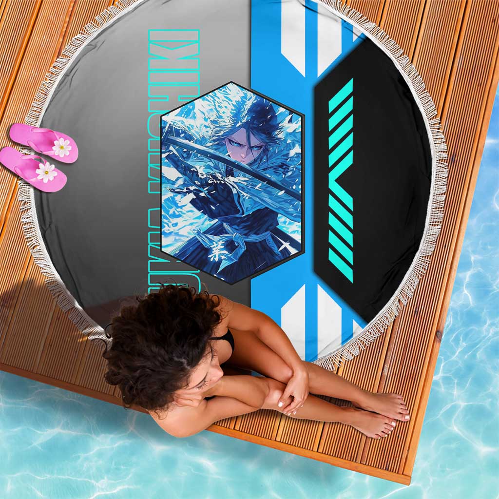 Rukia Kuchiki from Bleach Beach Blanket with Sword and Ice Powers Pose Design - The Mazicc
