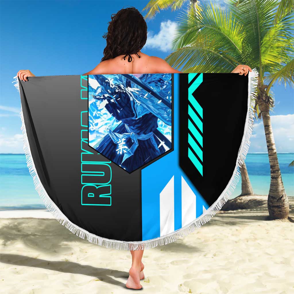 Rukia Kuchiki from Bleach Beach Blanket with Sword and Ice Powers Pose Design - The Mazicc