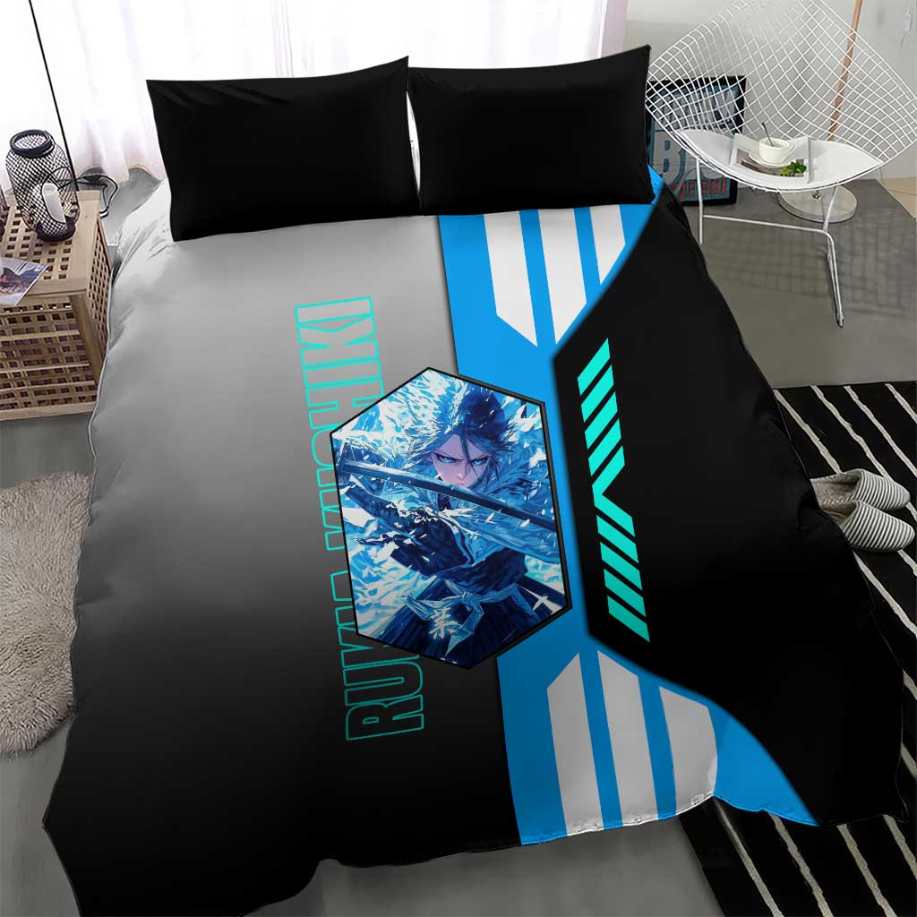 Rukia Kuchiki from Bleach Bedding Set with Sword and Ice Powers Pose Design - The Mazicc