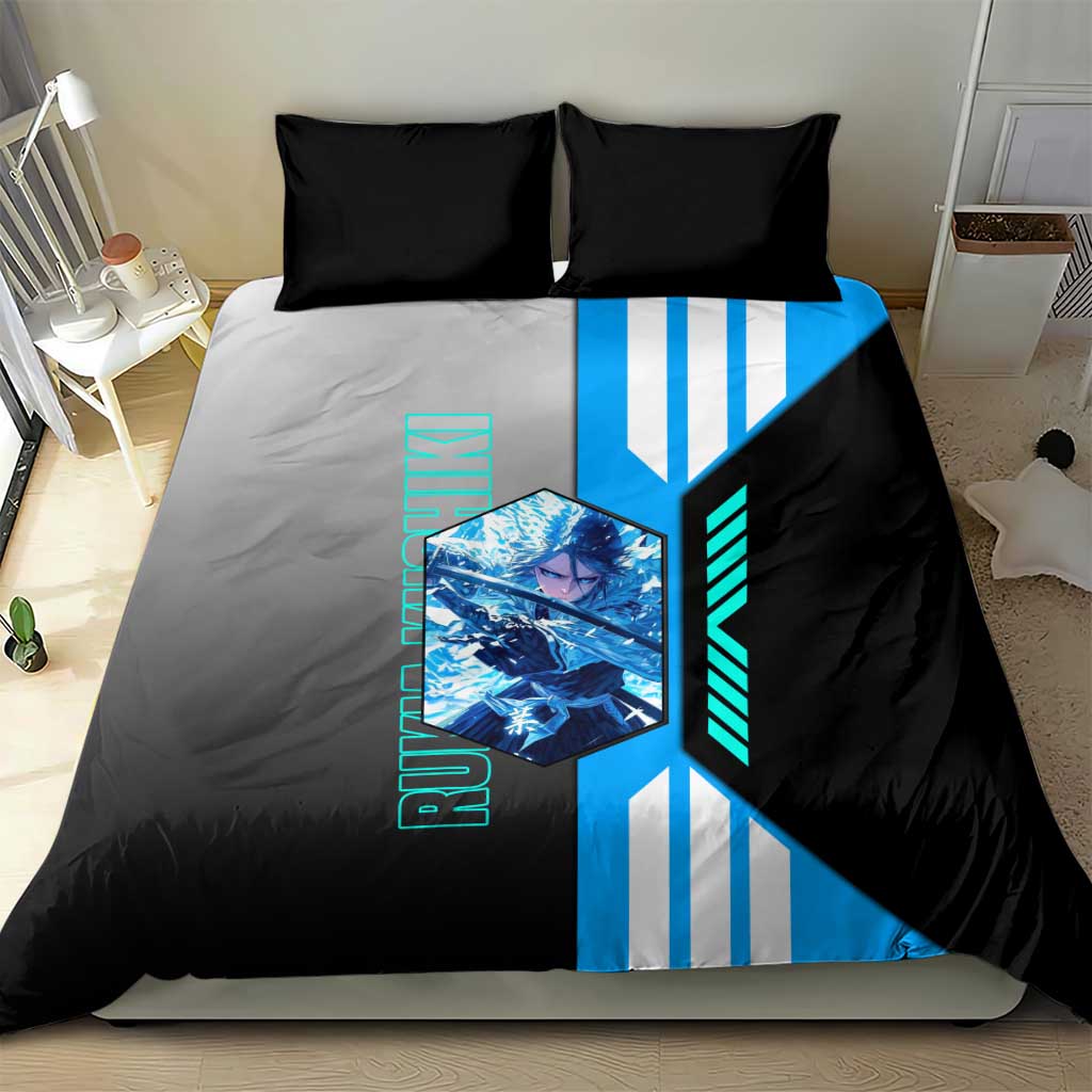 Rukia Kuchiki from Bleach Bedding Set with Sword and Ice Powers Pose Design - The Mazicc
