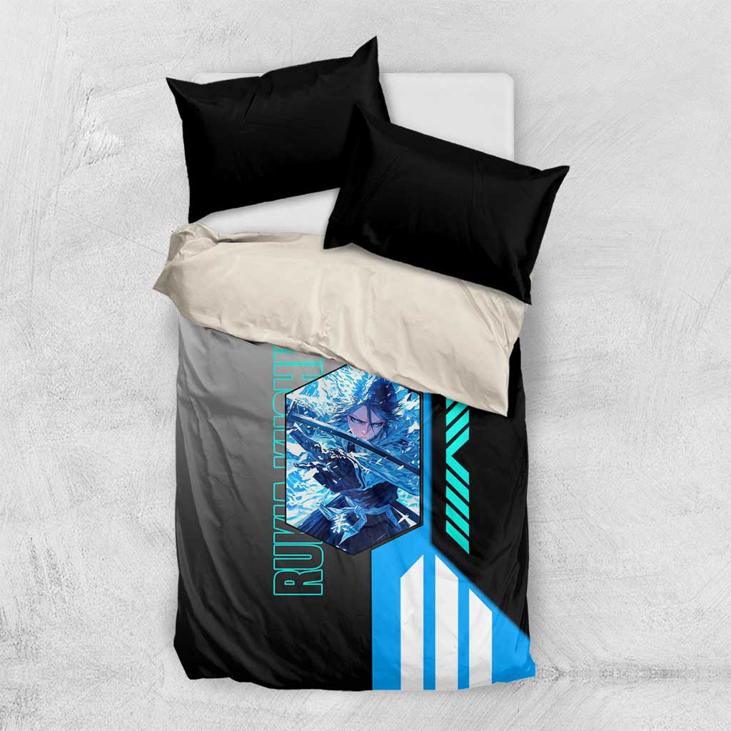 Rukia Kuchiki from Bleach Bedding Set with Sword and Ice Powers Pose Design - The Mazicc
