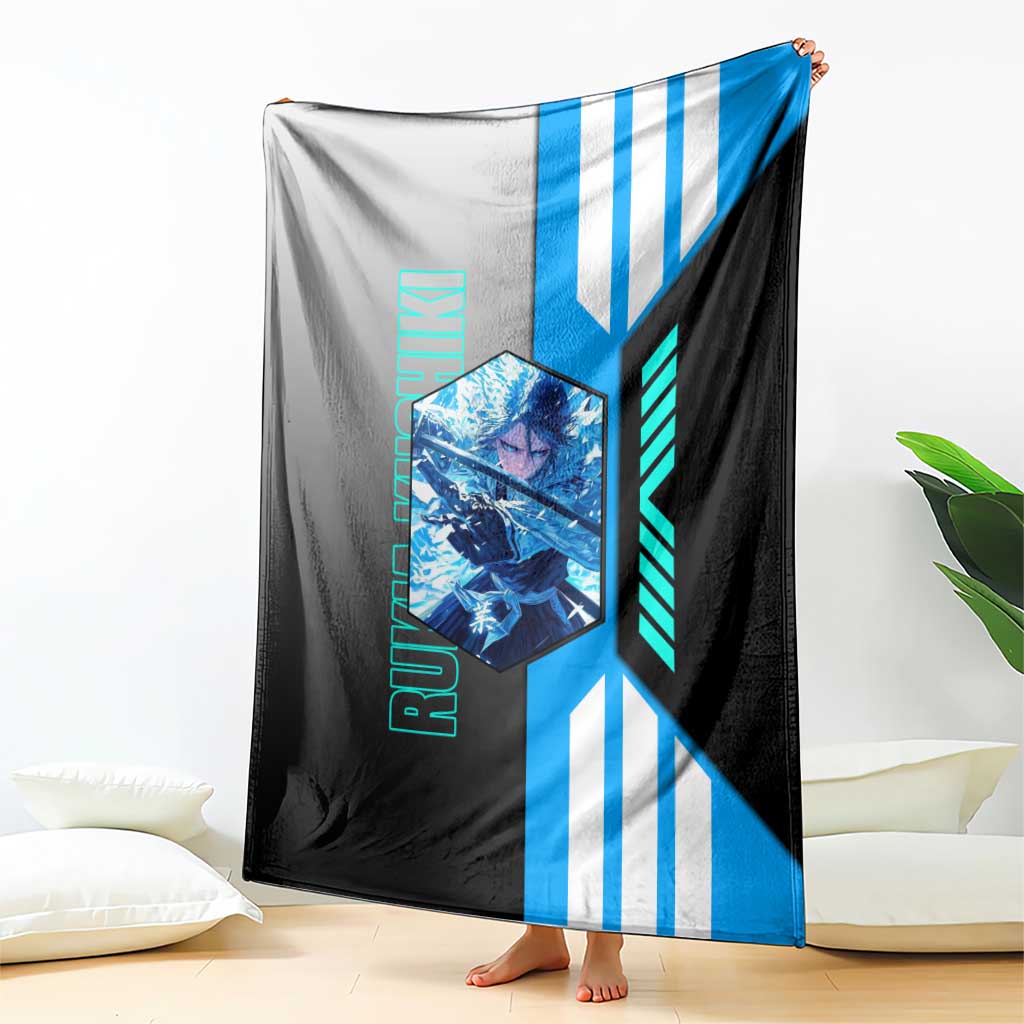 Rukia Kuchiki from Bleach Blanket with Sword and Ice Powers Pose Design - The Mazicc