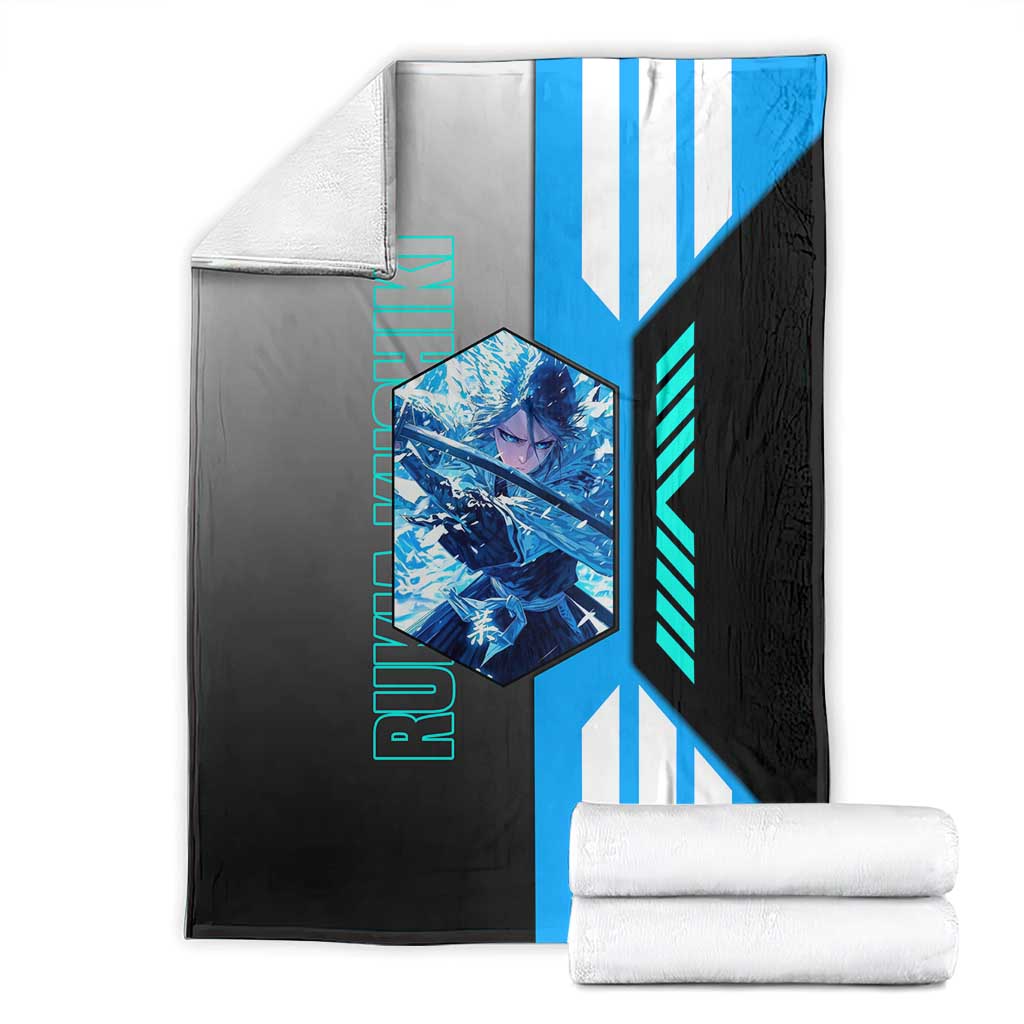Rukia Kuchiki from Bleach Blanket with Sword and Ice Powers Pose Design - The Mazicc
