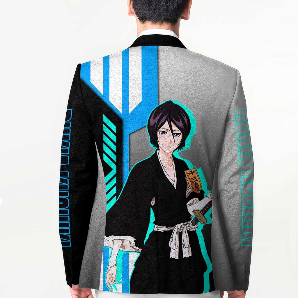 Rukia Kuchiki from Bleach Blazer with Sword and Ice Powers Pose Design - The Mazicc