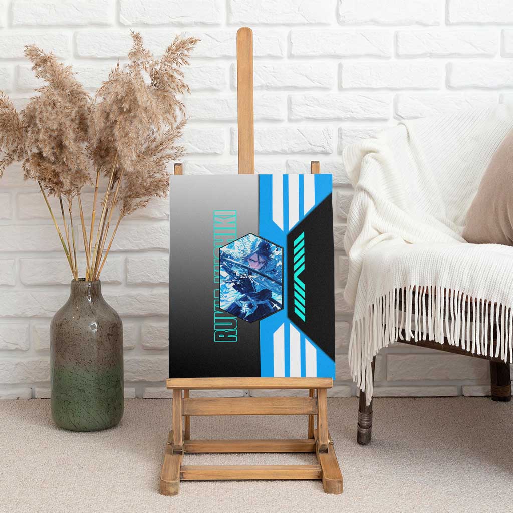 Rukia Kuchiki from Bleach Canvas Wall Art with Sword and Ice Powers Pose Design - The Mazicc