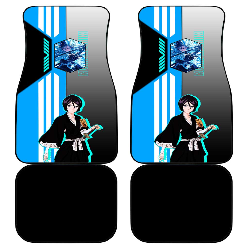 Rukia Kuchiki from Bleach Car Mats with Sword and Ice Powers Pose Design - The Mazicc