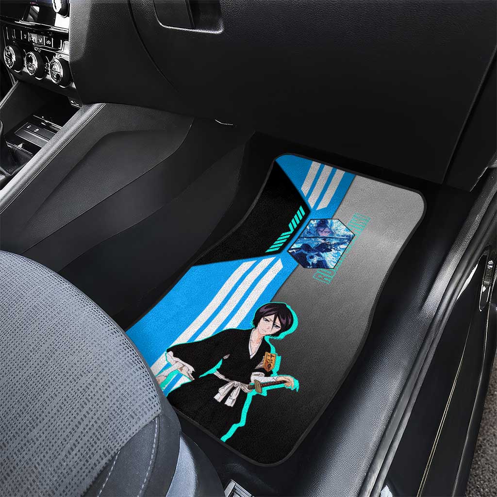 Rukia Kuchiki from Bleach Car Mats with Sword and Ice Powers Pose Design - The Mazicc