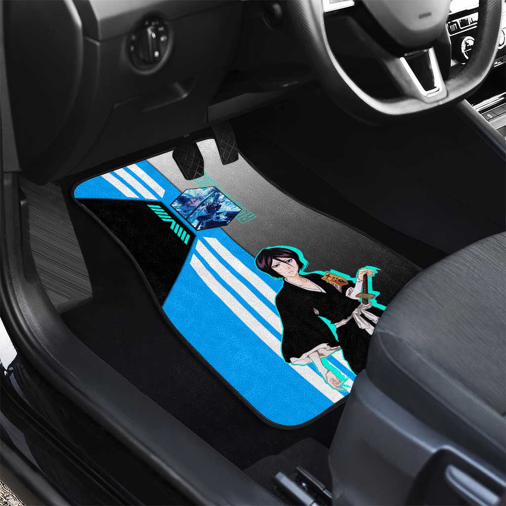 Rukia Kuchiki from Bleach Car Mats with Sword and Ice Powers Pose Design - The Mazicc