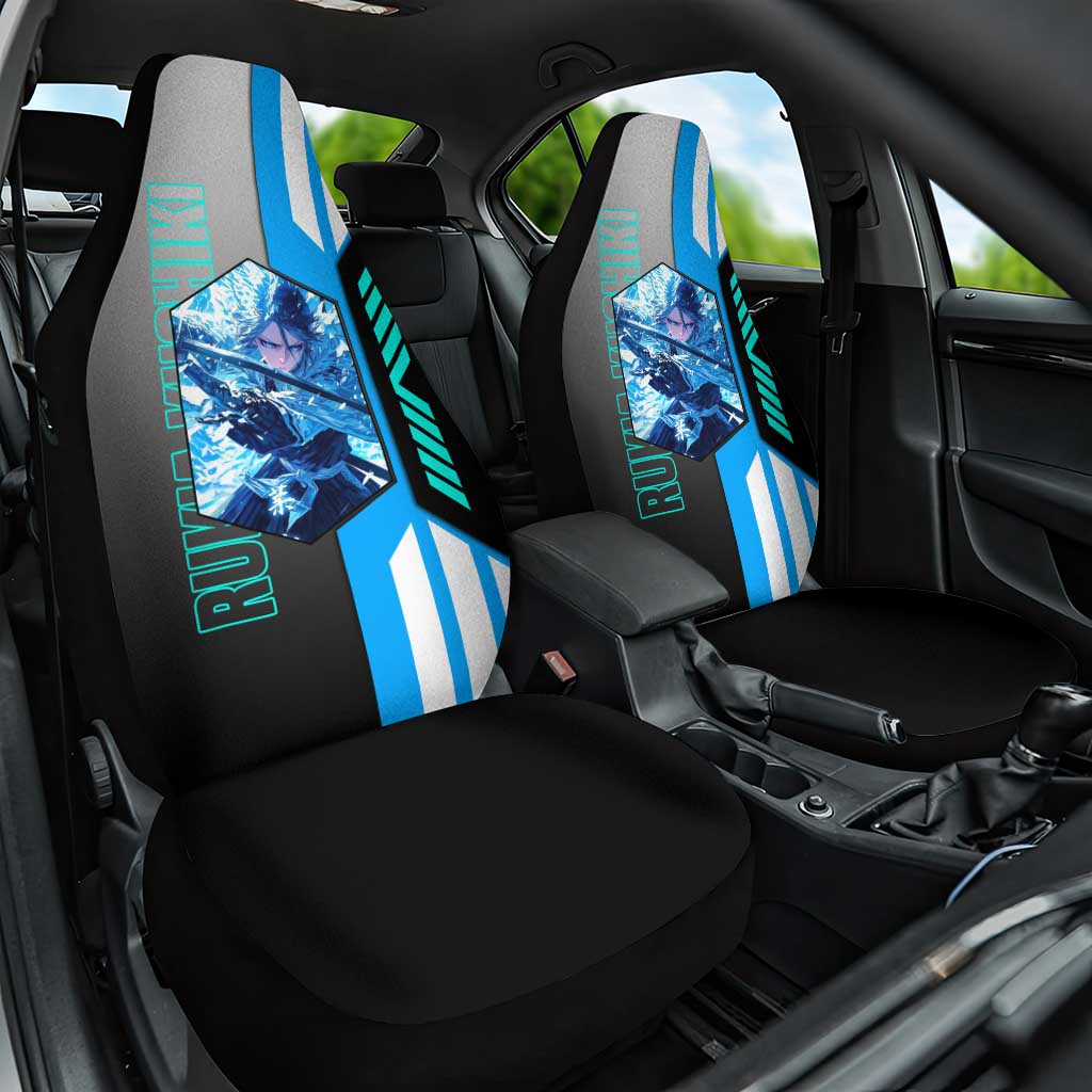 Rukia Kuchiki from Bleach Car Seat Cover with Sword and Ice Powers Pose Design - The Mazicc