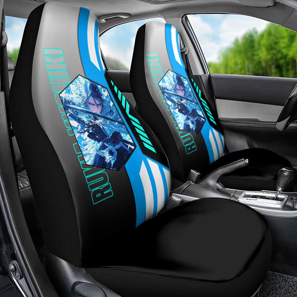 Rukia Kuchiki from Bleach Car Seat Cover with Sword and Ice Powers Pose Design - The Mazicc
