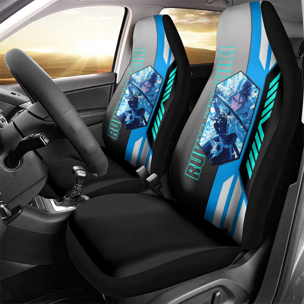 Rukia Kuchiki from Bleach Car Seat Cover with Sword and Ice Powers Pose Design - The Mazicc
